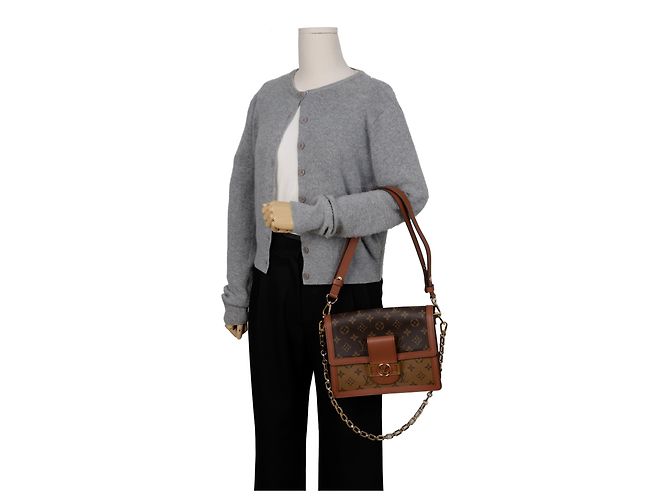 Louis Vuitton Borsa a tracolla Dolphin in Monogram Reverse Canvas - vista 15