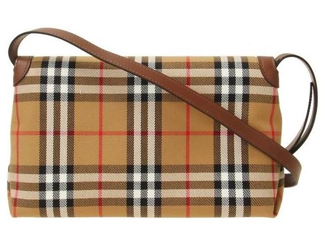 Burberry Borsa a tracolla in cotone Check - vista 3
