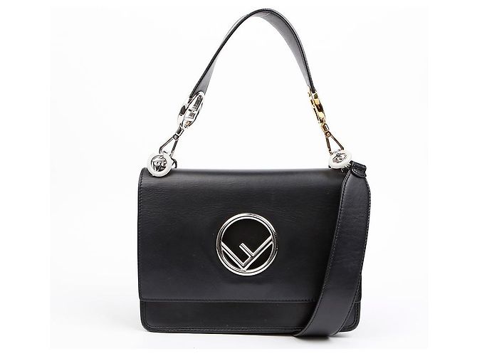 Fendi Borsa a spalla tote Kani in pelle nera - vista 2