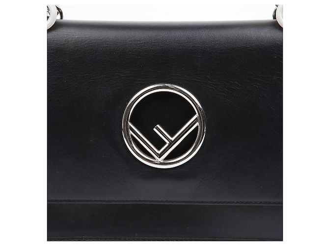 Fendi Borsa a spalla tote Kani in pelle nera - vista 3