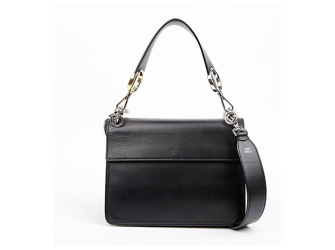 Fendi Borsa a spalla tote Kani in pelle nera - vista 4