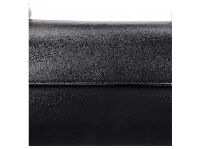 Fendi Borsa a spalla tote Kani in pelle nera - vista 5