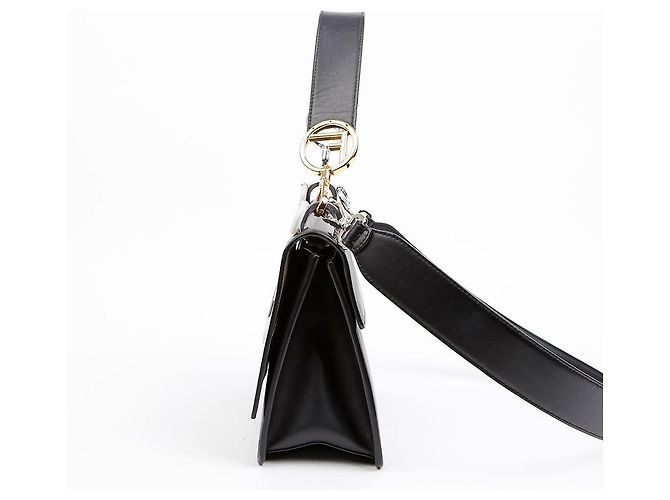 Fendi Borsa a spalla tote Kani in pelle nera - vista 6