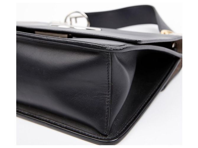 Fendi Borsa a spalla tote Kani in pelle nera - vista 8