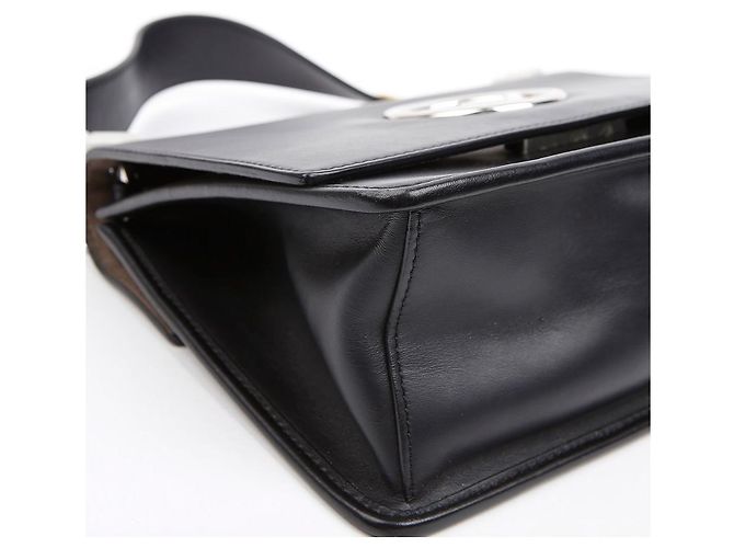 Fendi Borsa a spalla tote Kani in pelle nera - vista 9