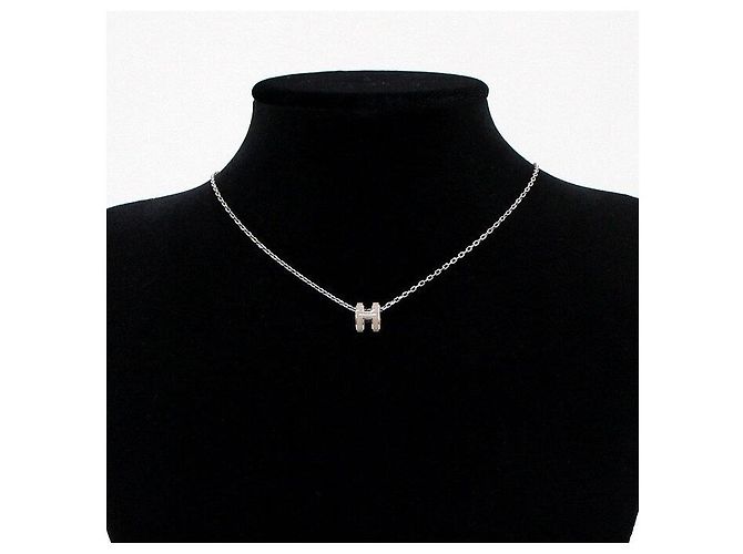 Hermès Collana a catena in argento con mini pendente - vista 2