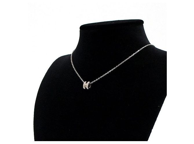 Hermès Collana a catena in argento con mini pendente - vista 3