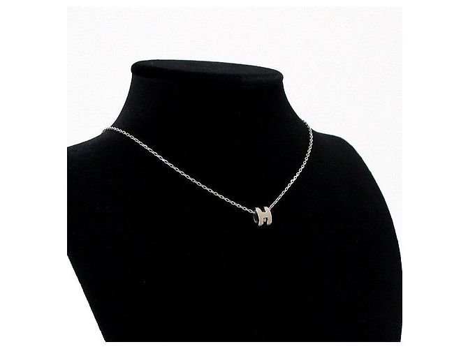 Hermès Collana a catena in argento con mini pendente - vista 4