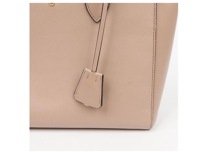 Tote Prada Shopper Schultertasche mit Metall-Logo Rosa - Ansicht 3