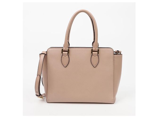 Tote Prada Shopper Schultertasche mit Metall-Logo Rosa - Ansicht 4