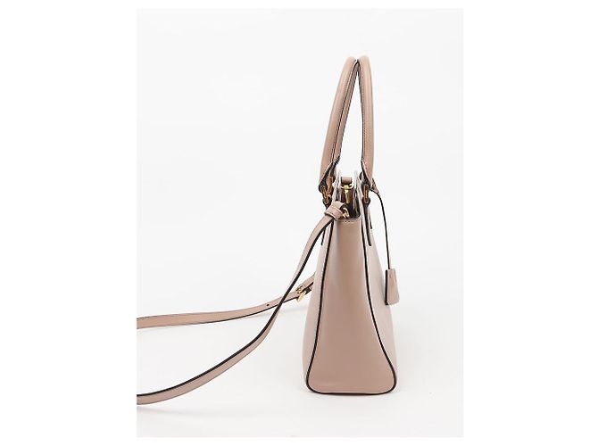 Tote Prada Shopper Schultertasche mit Metall-Logo Rosa - Ansicht 8