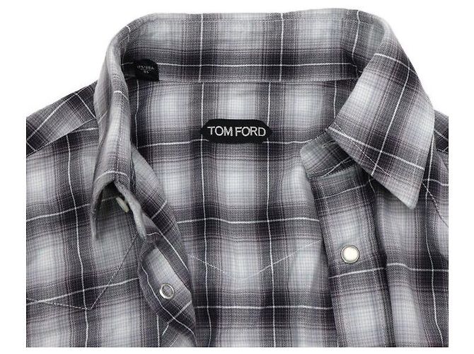 Tom Ford Wool Check Button Shirt for Men - view 5