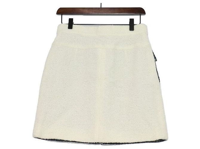 Chanel Minifalda de tweed blanco écru - vista 4