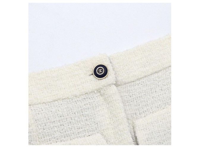 Chanel Minifalda de tweed blanco écru - vista 5