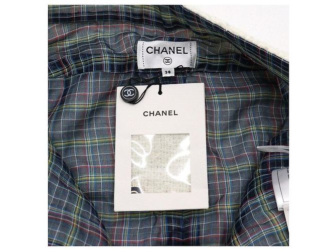 Chanel Minifalda de tweed blanco écru - vista 6