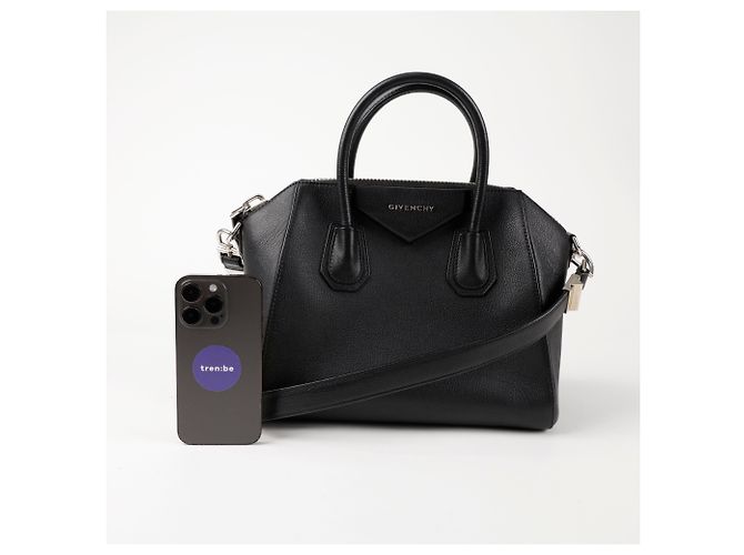 Givenchy Borsa a spalla Antigona piccola in pelle di capra nera - vista 10