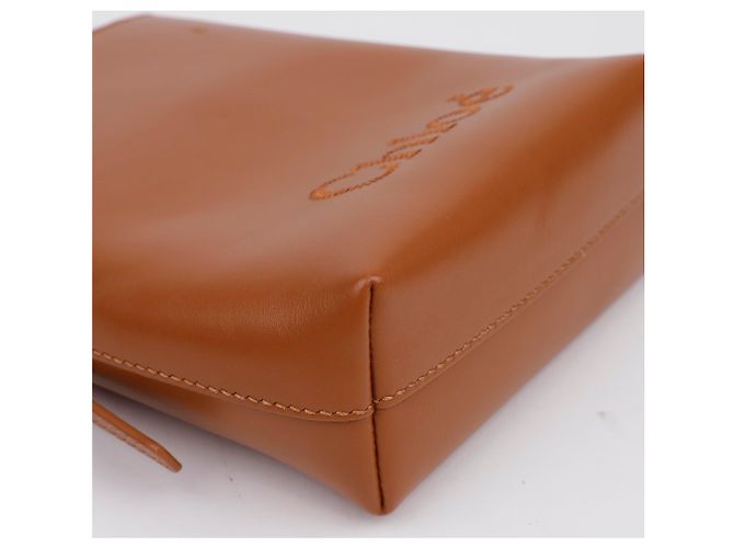 Chloé Micro Tote Bag Braun mit besticktem Logo - Ansicht 7