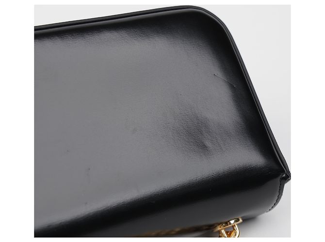 Céline Borsa a spalla Claude Chain da donna in pelle di vitello nera - vista 10