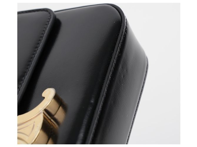 Céline Borsa a spalla Claude Chain da donna in pelle di vitello nera - vista 12
