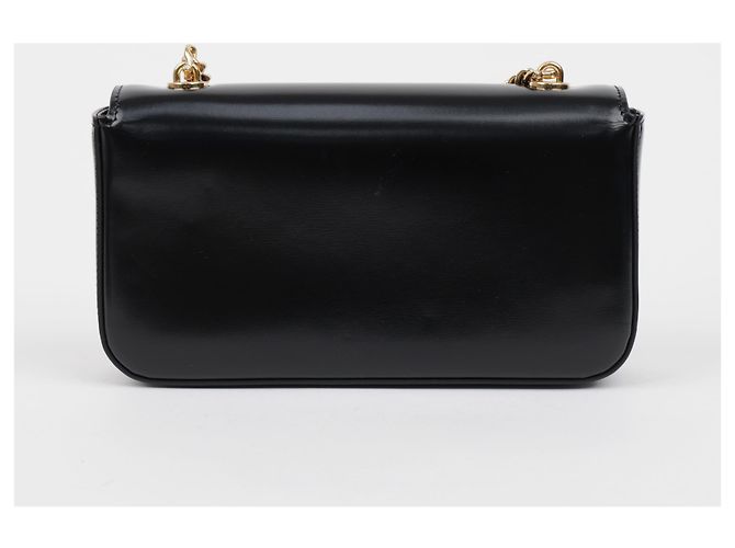 Céline Borsa a spalla Claude Chain da donna in pelle di vitello nera - vista 4