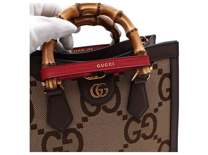 Gucci Borsa a mano e a tracolla Diana GG Bamboo Small - vista 8