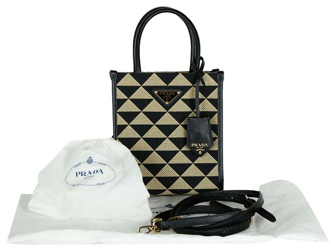 Prada Borsa Tote e Crossbody in tessuto jacquard Symbol - vista 6
