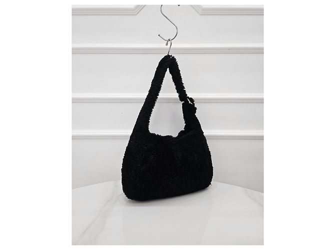 Gucci Borsa a spalla Jackie Small in shearling Nero - vista 3