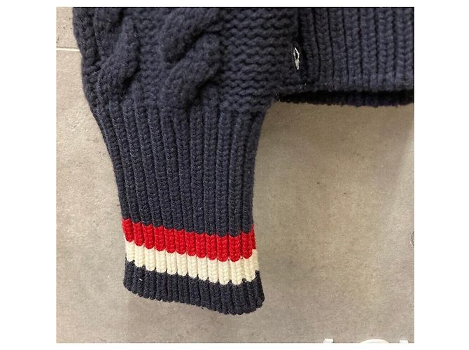 Thom Browne Wollstrickpullover mit Zopfmuster Navy - Ansicht 6