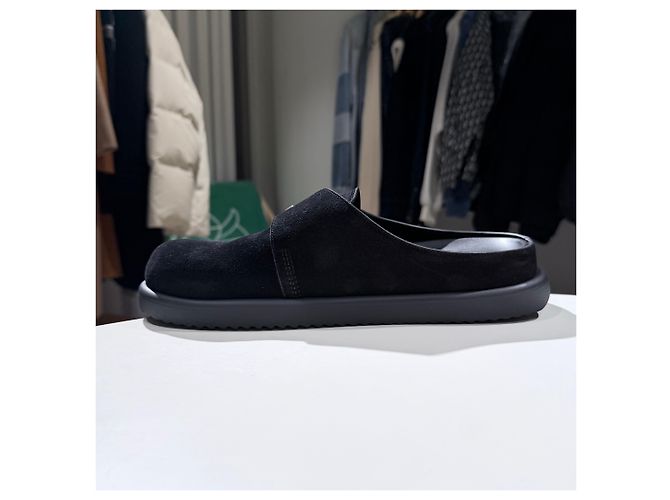 Louis Vuitton Suede Mules Silver-tone Black (Size - view 6
