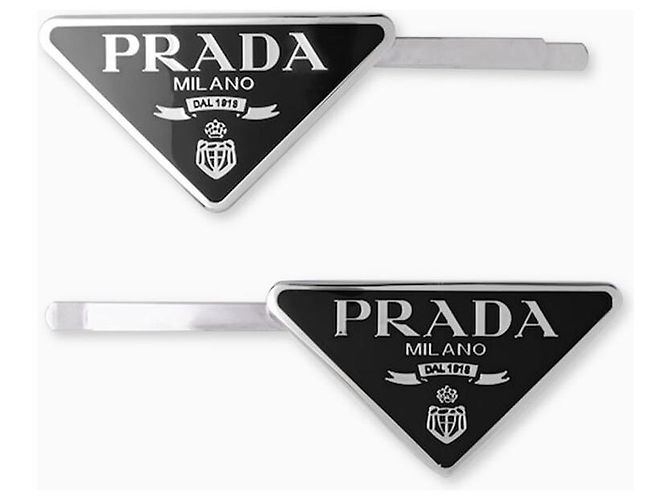 Prada Fermi per capelli in metallo neri - vista 2