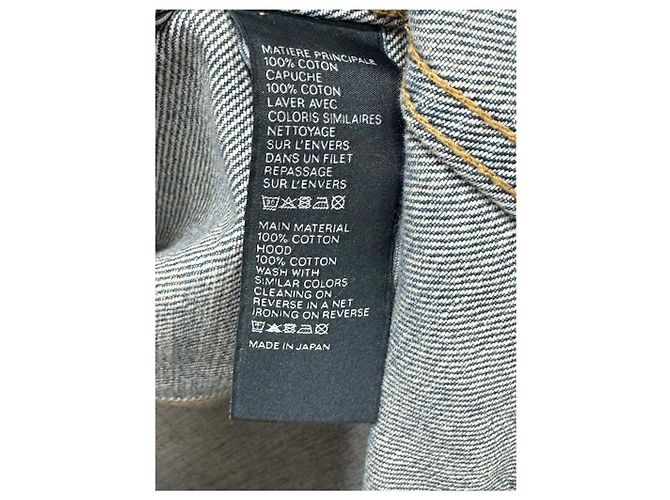 Céline Giacca in denim con cappuccio e logo bianco - vista 3