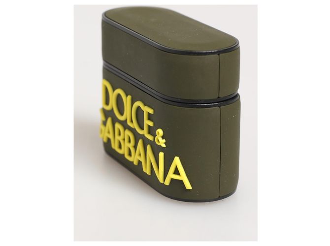 Dolce & Gabbana Army Green Rubber Logo Embossed Accessory Airpods Case - Ansicht 2
