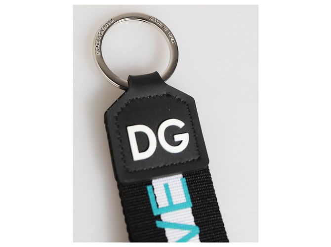 Dolce & Gabbana Multicolor Logo Polyester Brass Holder Keychain Keyring - view 2