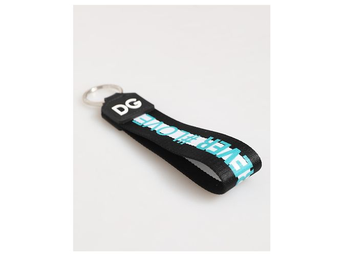 Dolce & Gabbana Multicolor Logo Polyester Brass Holder Keychain Keyring - view 3