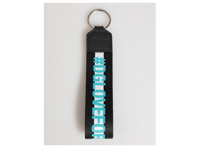 Dolce & Gabbana Multicolor Logo Polyester Brass Holder Keychain Keyring - view 4