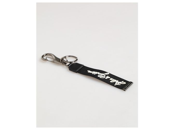 Dolce & Gabbana Black White Polyester DG Logo Silver Men Keychain Keyring - view 4