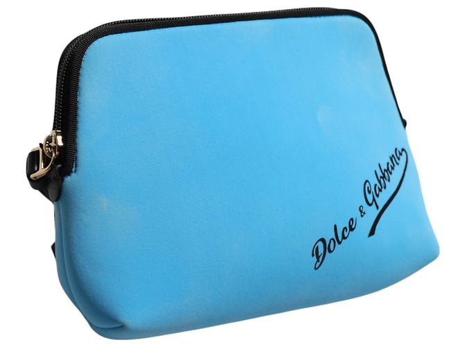Dolce & Gabbana Pouch con zip in nylon blu con stampa logo DG - vista 2