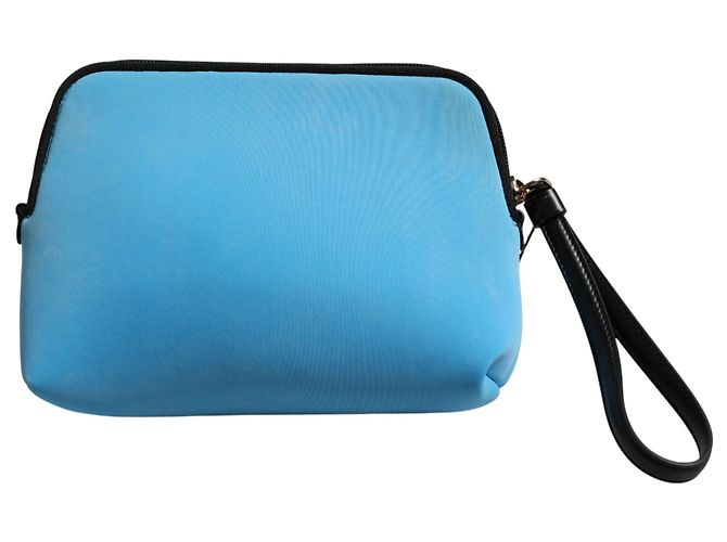 Dolce & Gabbana Pouch con zip in nylon blu con stampa logo DG - vista 3