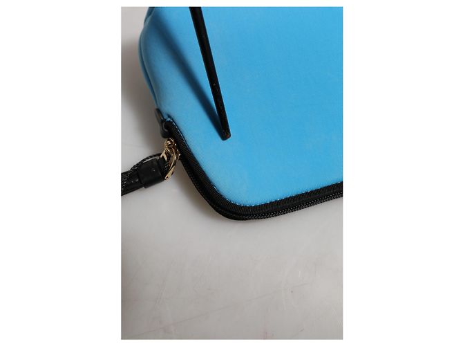 Dolce & Gabbana Pouch con zip in nylon blu con stampa logo DG - vista 5