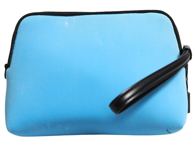 Dolce & Gabbana Pouch zip in nylon blu con logo DG - vista 3