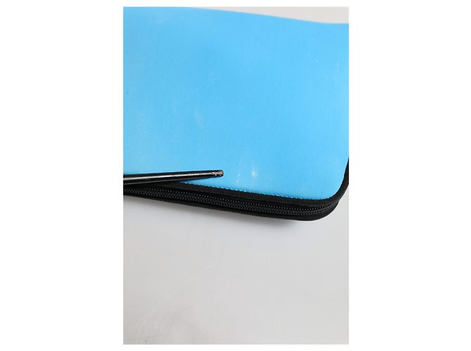 Dolce & Gabbana Pouch zip in nylon blu con logo DG - vista 5