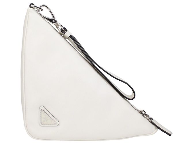 Prada Pochette in pelle bianca - vista 2