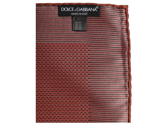 Dolce & Gabbana Foulard quadrato in seta arancione da uomo - vista 4