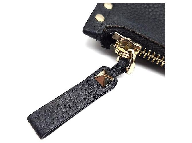 Clutch Rockstud Valentino in pelle nera - vista 6
