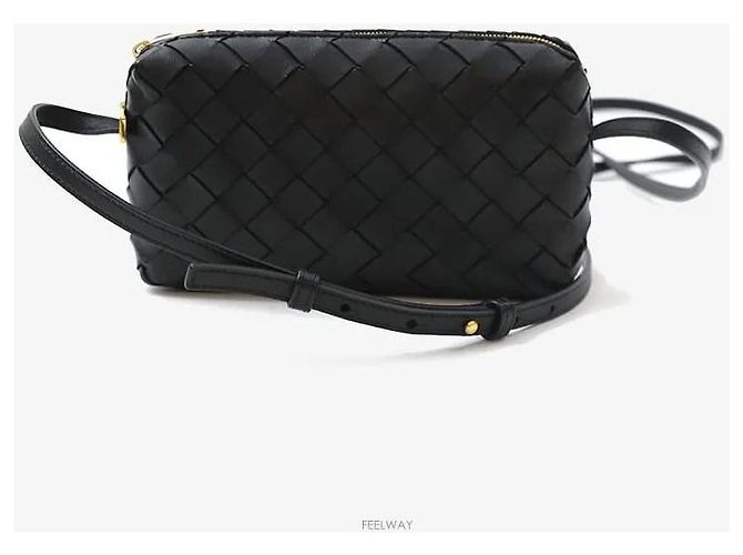 Bottega Veneta Borsa a tracolla Intrecciato Nera - vista 3