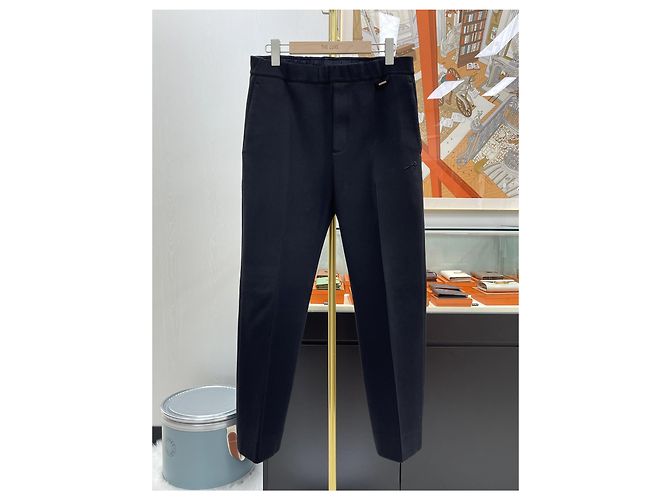 Louis Vuitton Embroidered Wool Blend Pants Black - view 2