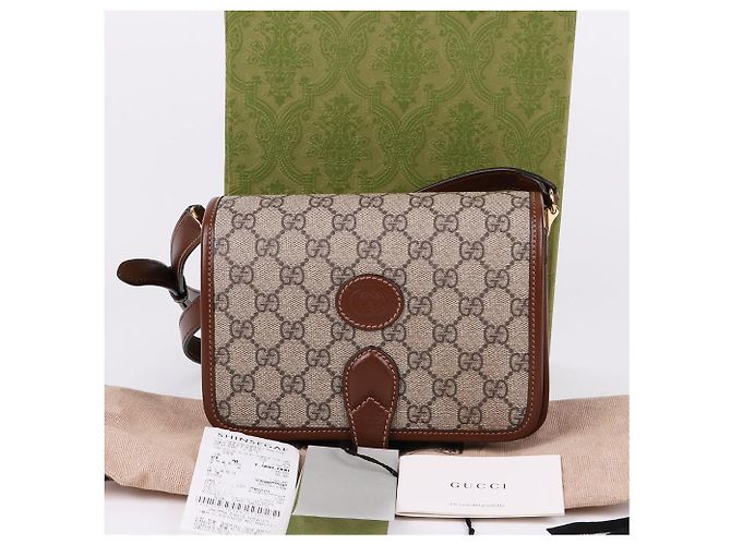 Gucci Borsa a tracolla piccola in tela Interlocking - vista 11
