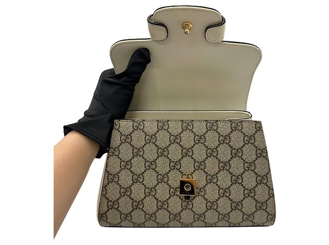 Gucci Horsebit Beige/Ebony GG Supreme - vista 7