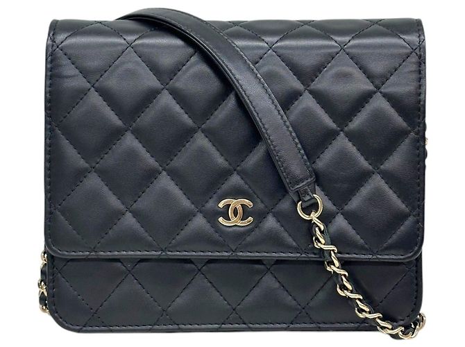 Chanel Classic WOC Square Lambskin Black Gold Series - vista 10
