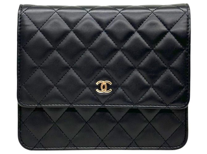 Chanel Classic WOC Square Lambskin Black Gold Series - vista 2